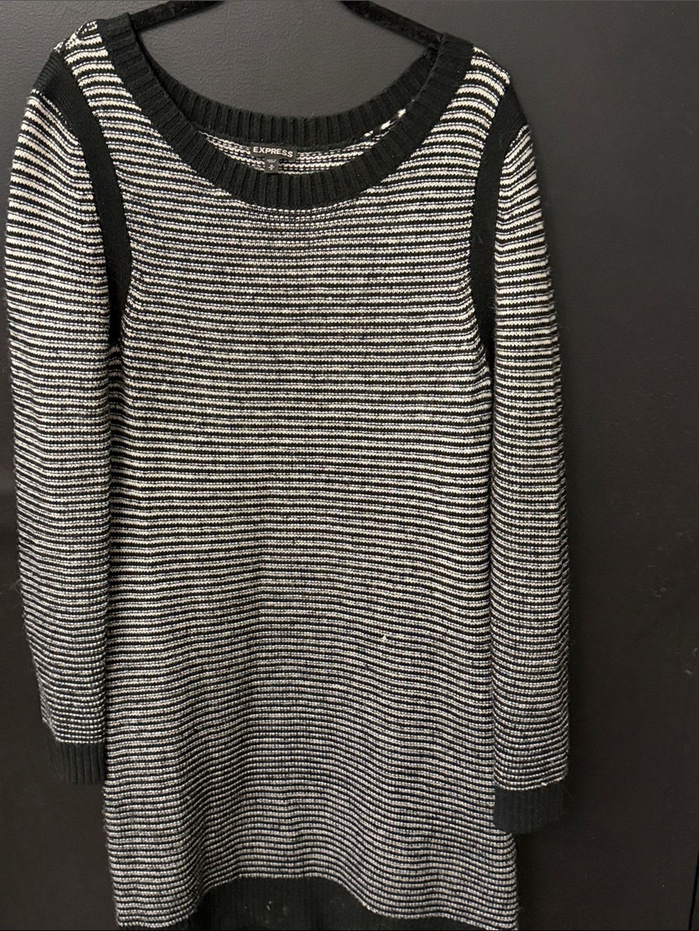 Black and white Express sweater dress in medium
